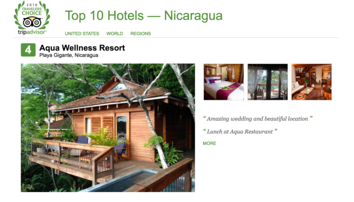 Aqua Wellness Resort makes top 10 resorts in Nicaragua
